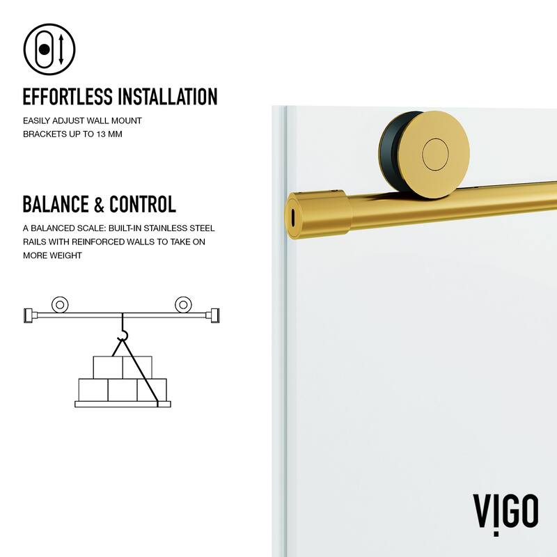 VIGO Elan Frameless Sliding Shower Door
