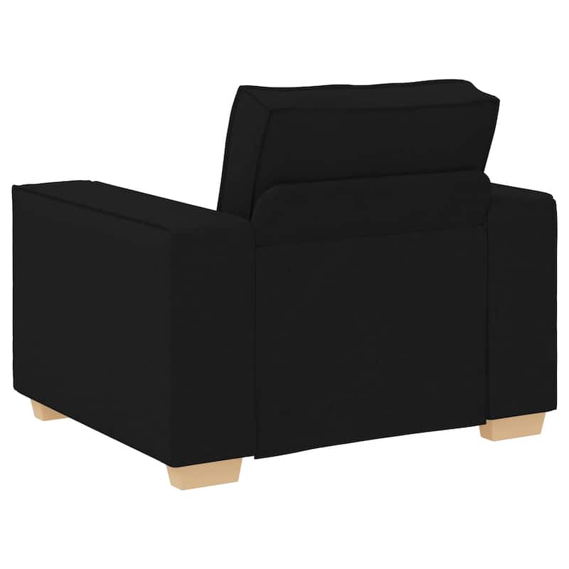 vidaXL 3 Piece Sofa Set with Cushions Black/Dark grey Fabric - 39 x 30.7 x 33.1