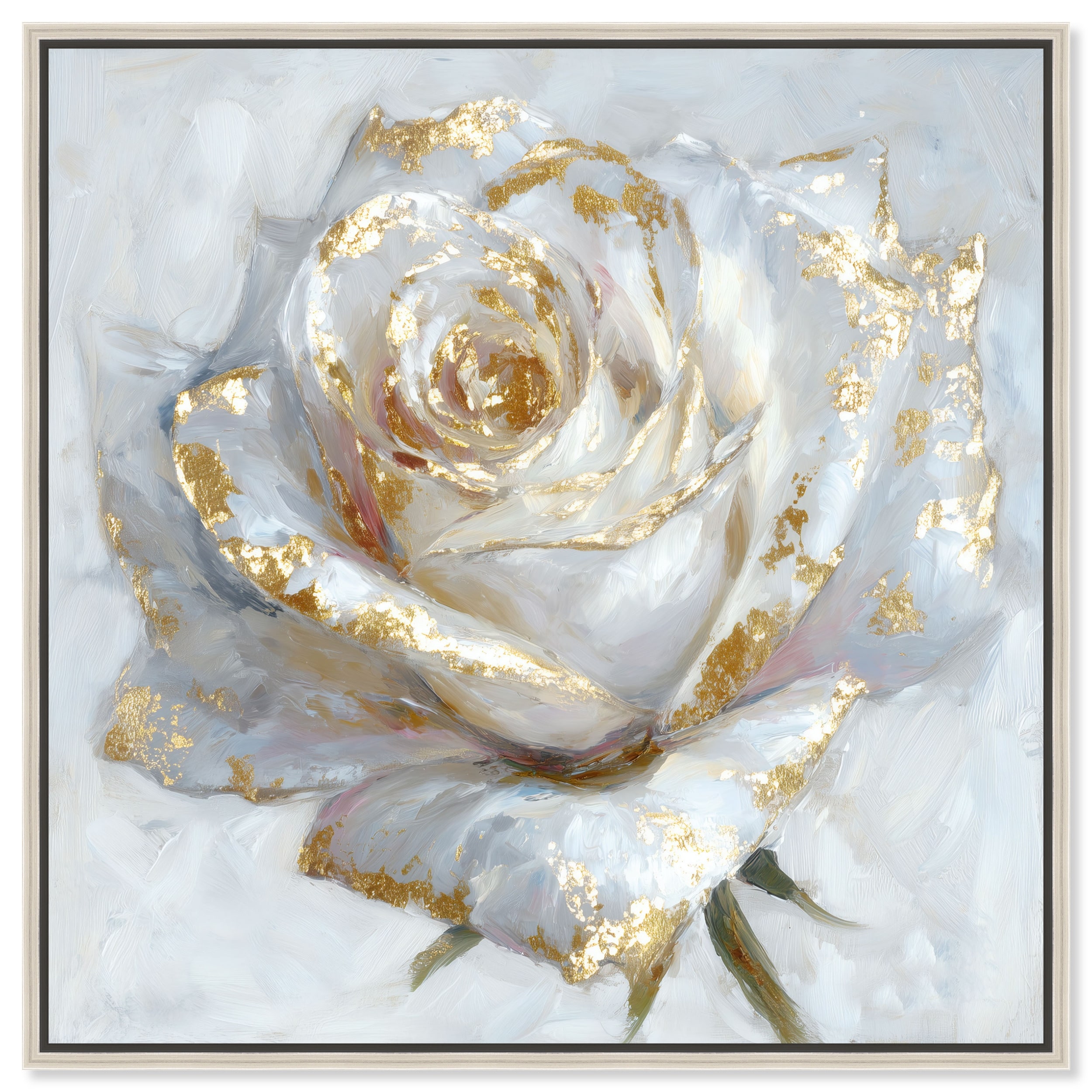 Gold Rose I Floral Wall Art Framed Canvas Print by Art Remedy