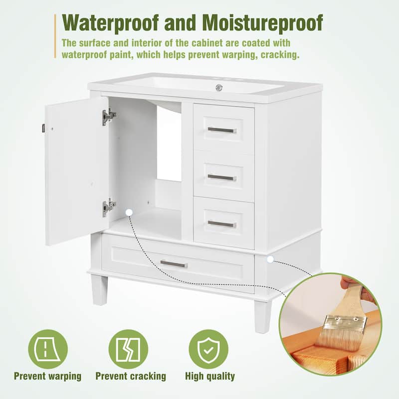 30" Modern Bathroom Vanity with Sink Combo Set
