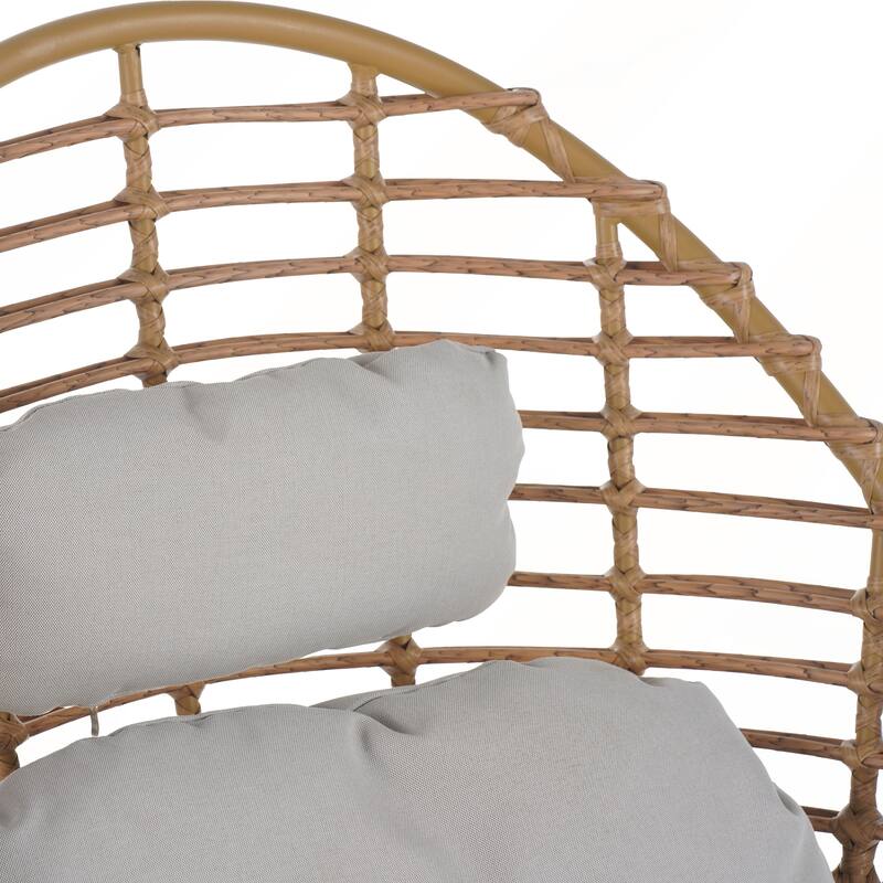 Outdoor Wicker High-back Swivel Lounge Chair