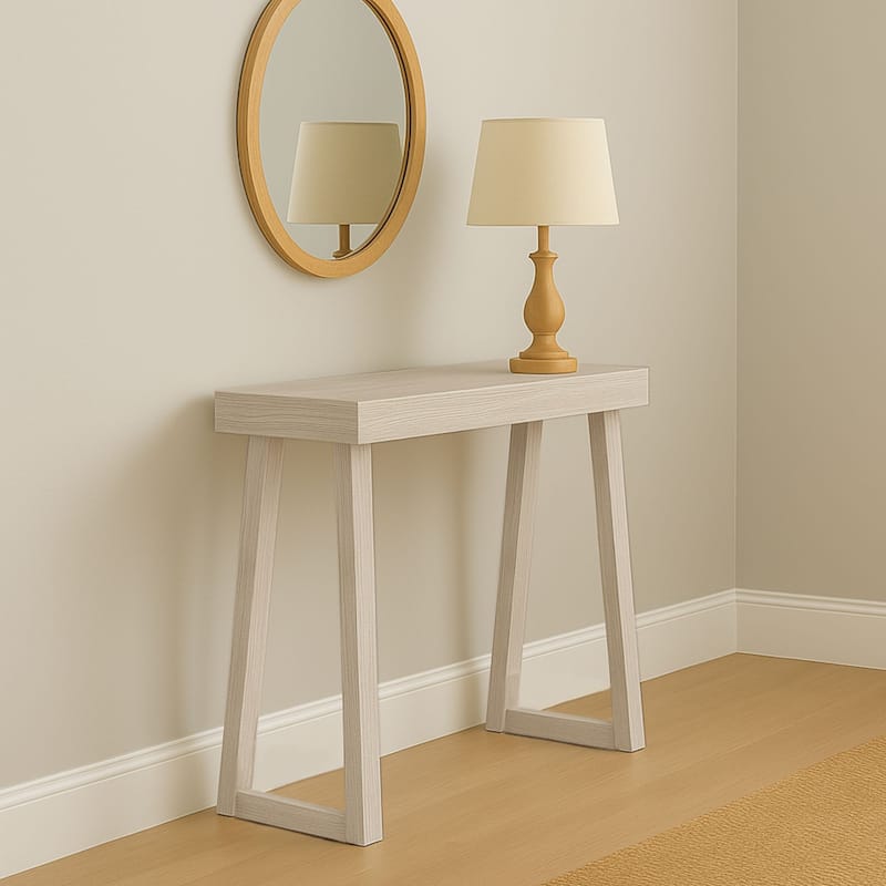 Now Furniture Solid Wood Classic Console Table - 46" - Coastal White Wirebrush