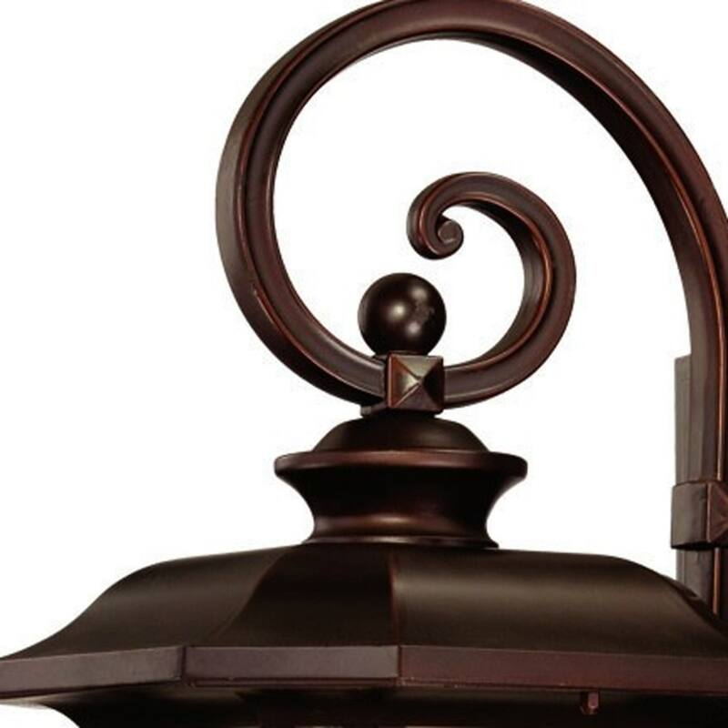 Bronze Aluminum Craftsman Outdoor Wall Lantern Light with Frosted Glass LED - 11.75” x 11.25” x 22” (D x W x H)