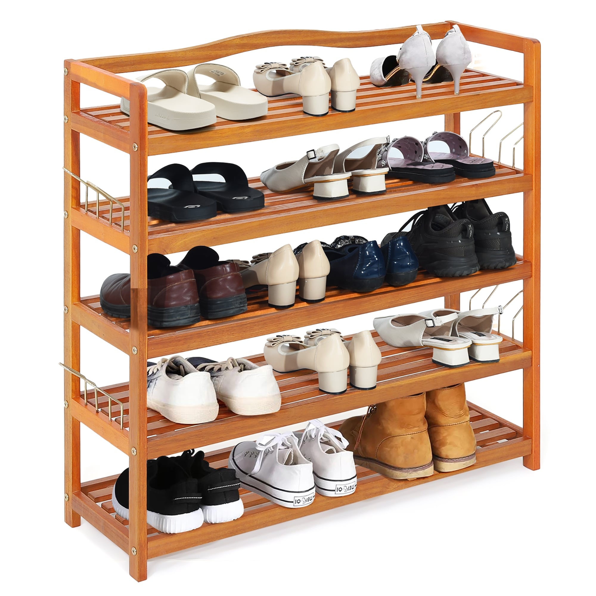Costway 3-Tier Wood Shoe Rack Freestanding Shoe Storage Organizer
