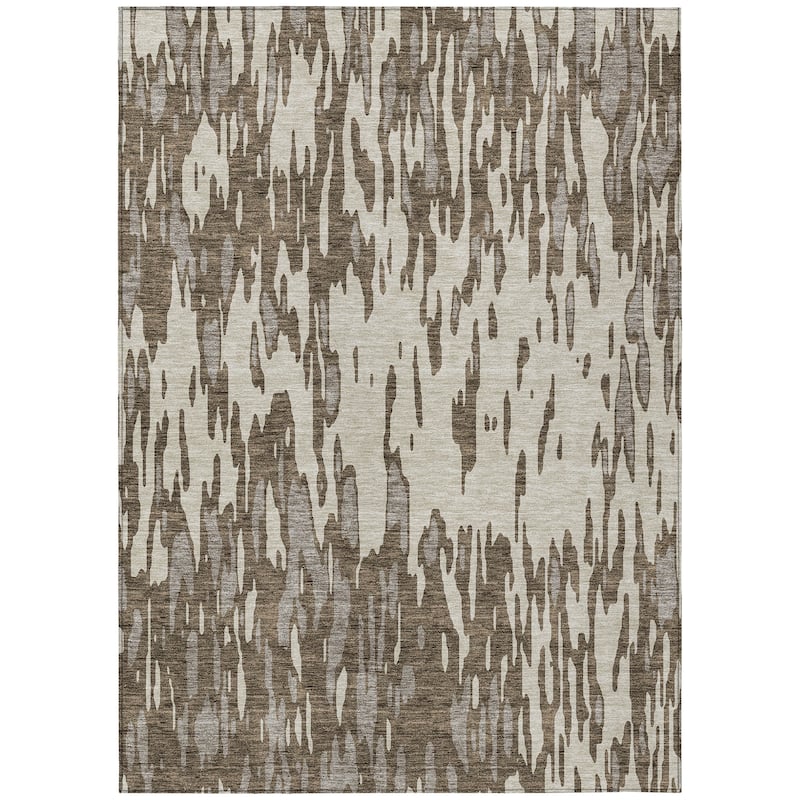 Machine Washable Indoor/ Outdoor Abstract Chantille Rug