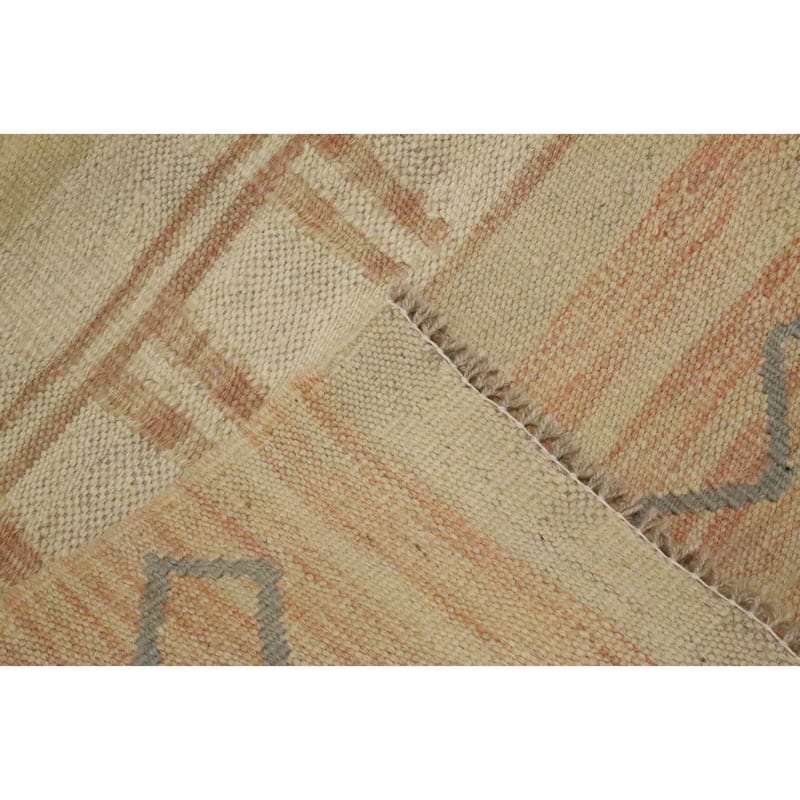 Hand Woven Oriental 100% Wool Carpet Southwestern Tribal Beige & Ivories Kilim Area Rug - 4' 10'' X 2' 10''