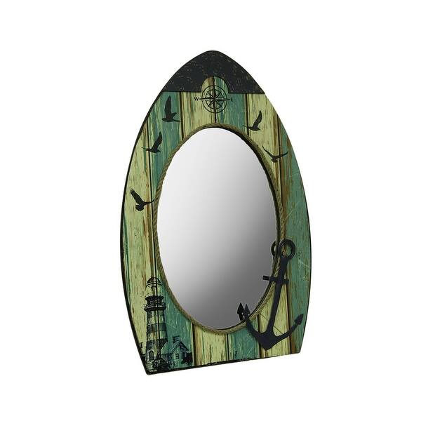 Shop Large Boat Shaped Nautical Wall Mirror W Harbor Motif