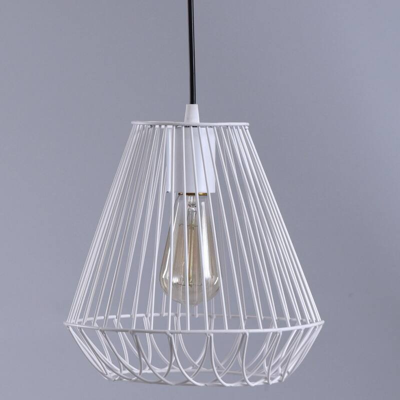 Metal Pendant - Open White Shade