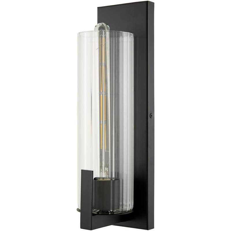 Livabliss Vivonne Traditional Wall Sconce - 4"L x 4"W x 16"H - Black/Black
