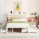 preview thumbnail 3 of 58, Versatile Pull-Out Bed,Full Size Elegant Bed Frame with Rattan Headboard and Sockets