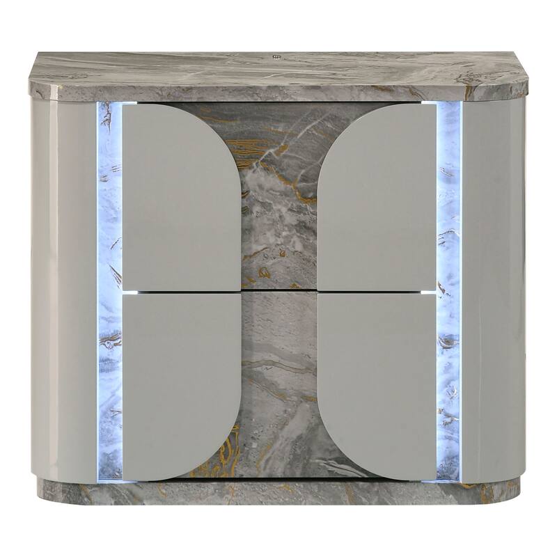 Furniture of America Sherri Modern 3-Piece Light Grey Solid Wood Kids Platform Bedroom Set with LED