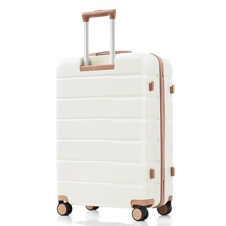 White+Gold 3-Piece Travel Luggage Set with 20,24,28 Inch Suitcase - Main Image