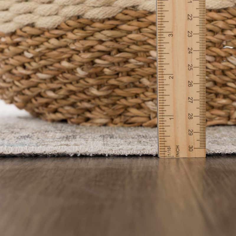 Hauteloom Caylin Living Room, Bedroom Machine Washable Area Rug - Cream, Dark Brown, Peach - 5' x 7'6"