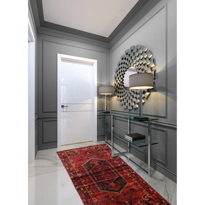 ECARPETGALLERY Hand-knotted Andelz Dark Red Wool Rug - 3'2 x 7'1