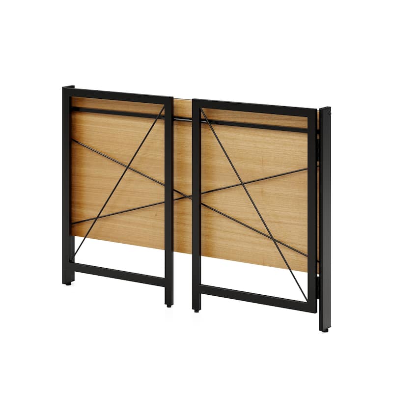 Space Solutions 43-in Folding Desk for Home/Office, Black/Teak