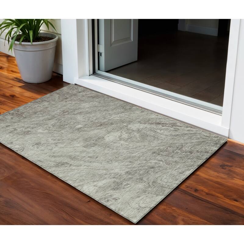HomeRoots Abstract Transitional Rectangle Outdoor Rug - 3' x 5'