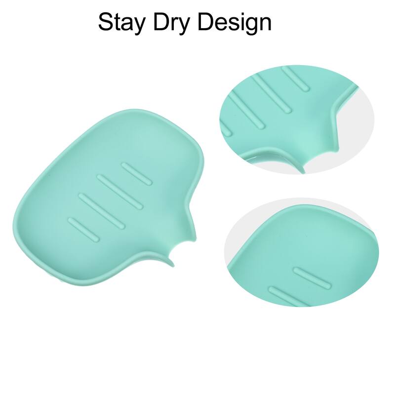 Soap Dish Keep Soap Dry for Home Bathroom Kitchen Silicone 14.5x11.3cm