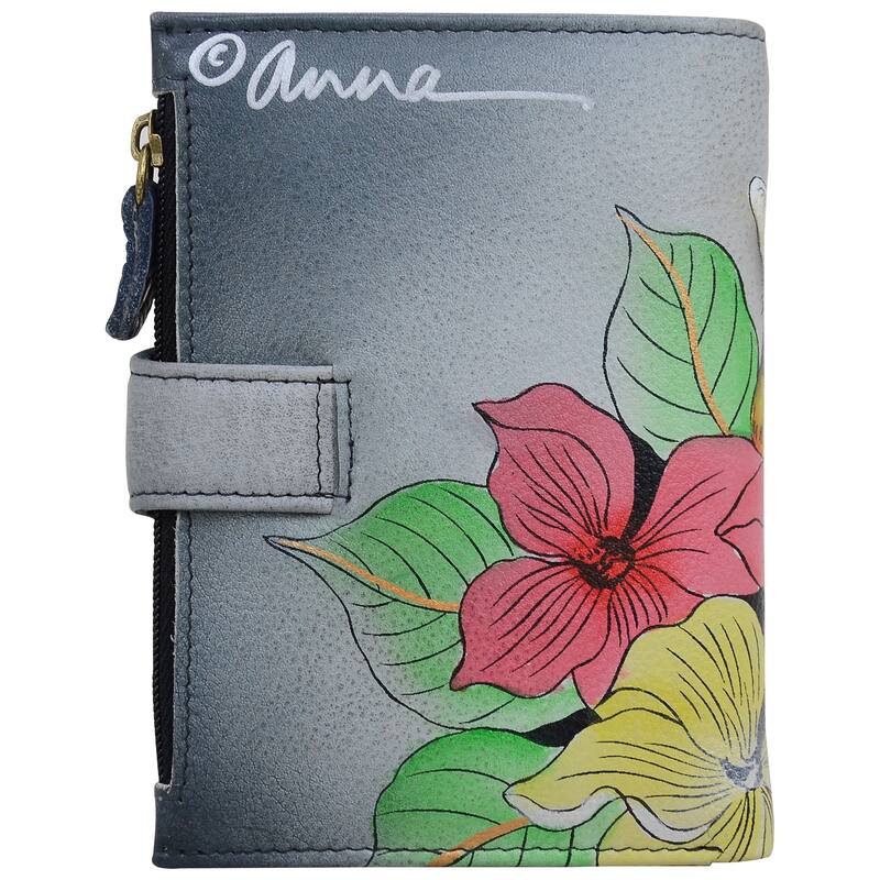 Handpainted Leather Ladies Two Fold Wallet - Three Kittens