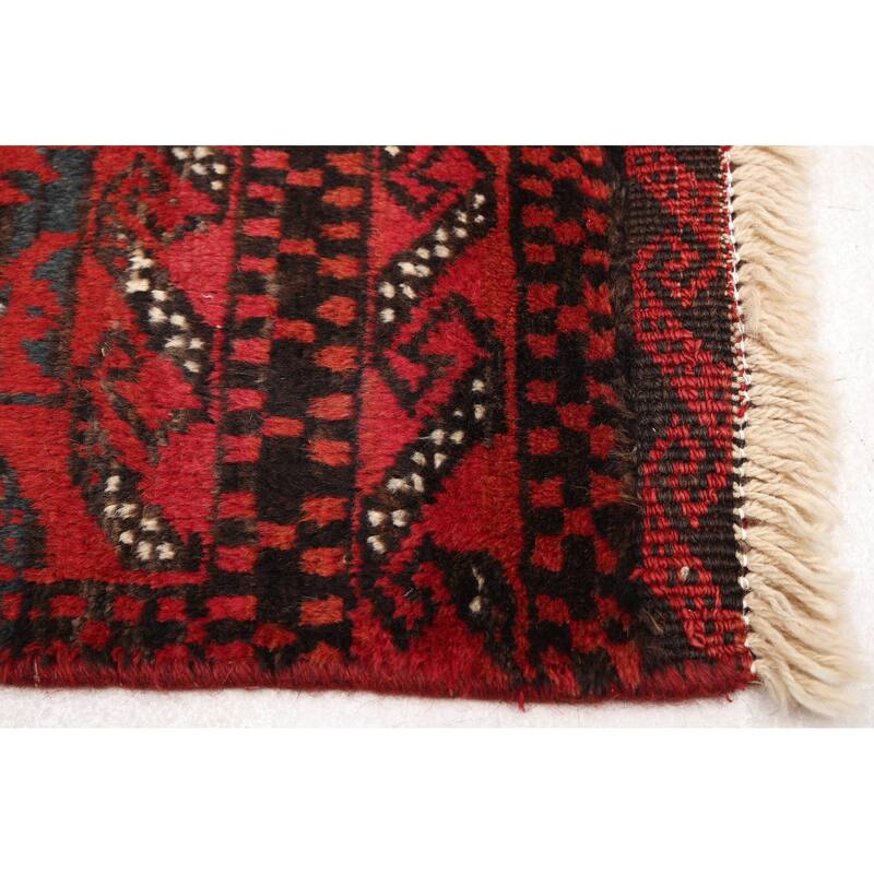 ECARPETGALLERY Hand-knotted Baluch Black, Red Wool Rug - 3'1 x 5'6