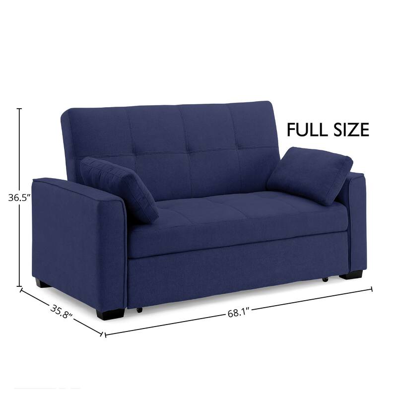 Nantucket Pull-Out Chenille Sleeper Sofa with Accent Pillows
