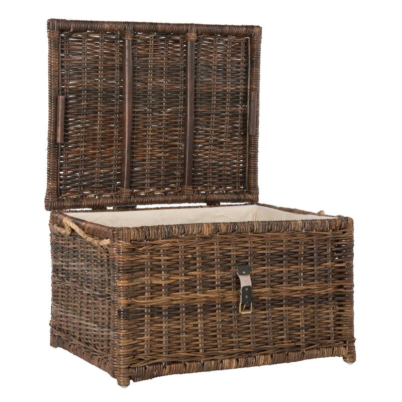 happimess Caden 30" Wicker Storage Trunk, Brown - Butterscotch