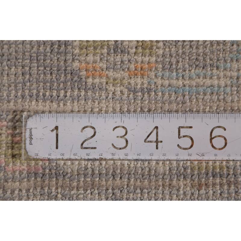 Hand Knotted Oriental 100% Wool Carpet Transitional All-Over Greys & Charcoal Oushak Area Rug - 9' 11'' X 8' 0''