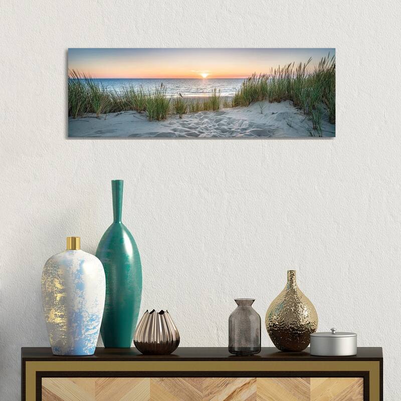iCanvas "Dune beach panorama at sunset, North Sea coast, Germany" by Jan Becke Canvas Print - 12x36x1.5