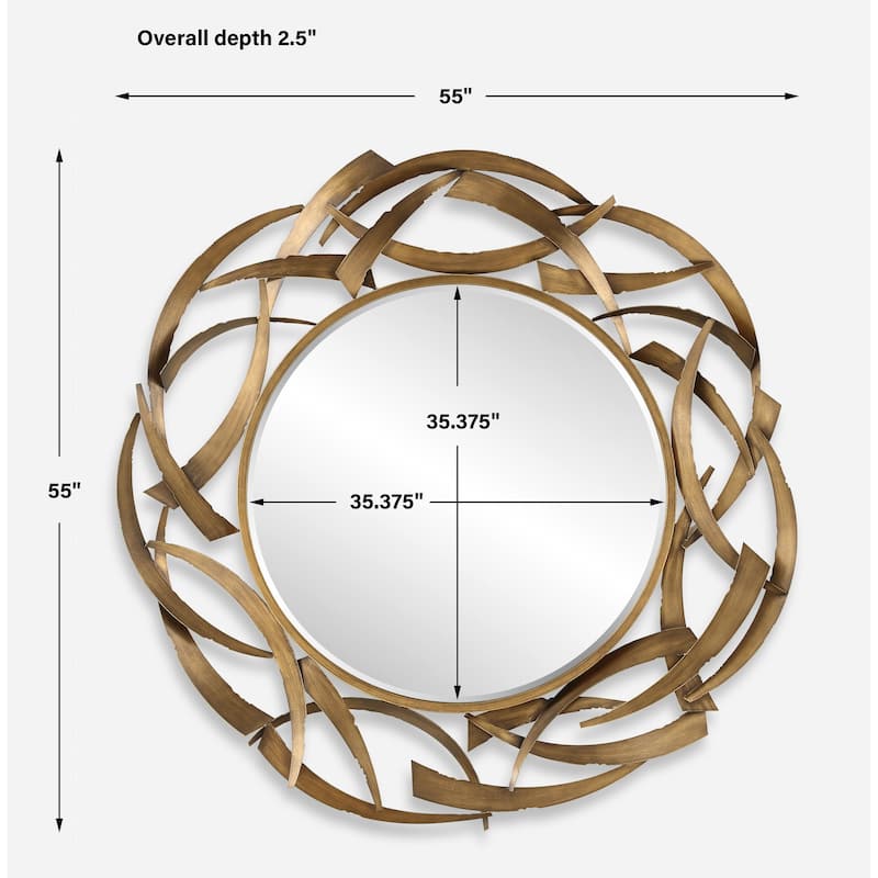 Uttermost Cutting Edge Bronze Round Mirror - 55"H x 55"W x 2.5"D