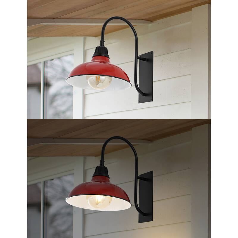Wallace 12.25" Indoor/Outdoor LED Gooseneck Arm Sconce, By JONATHAN Y