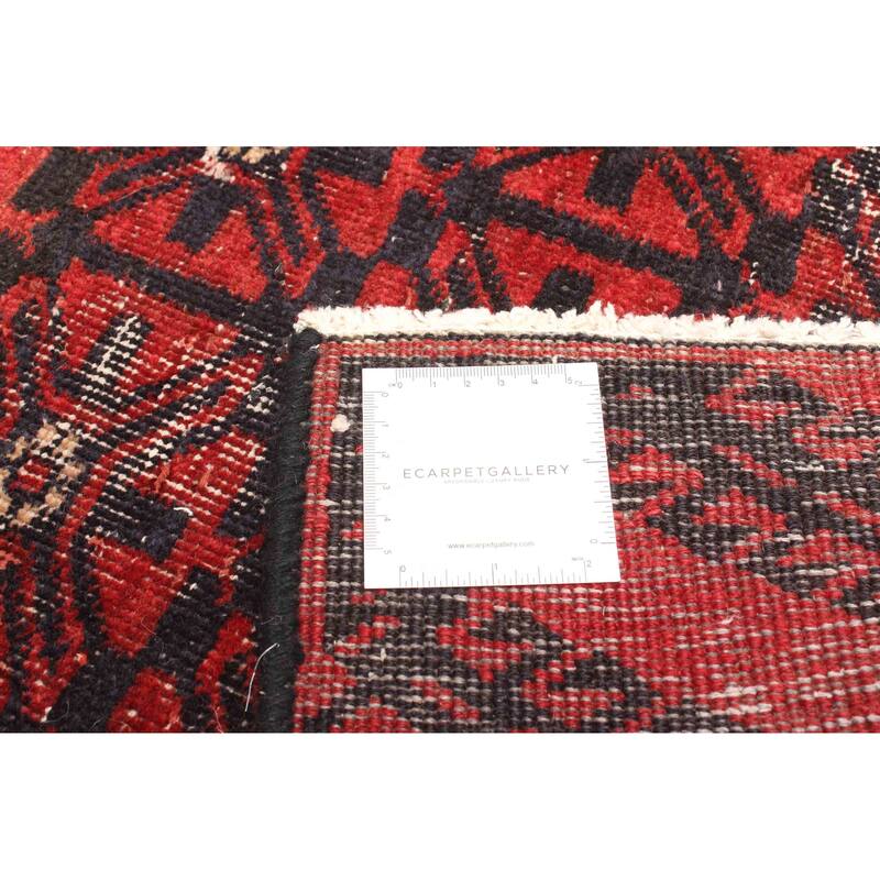 ECARPETGALLERY Hand-knotted Baluch Dark Red Wool Rug - 3'3 x 6'10