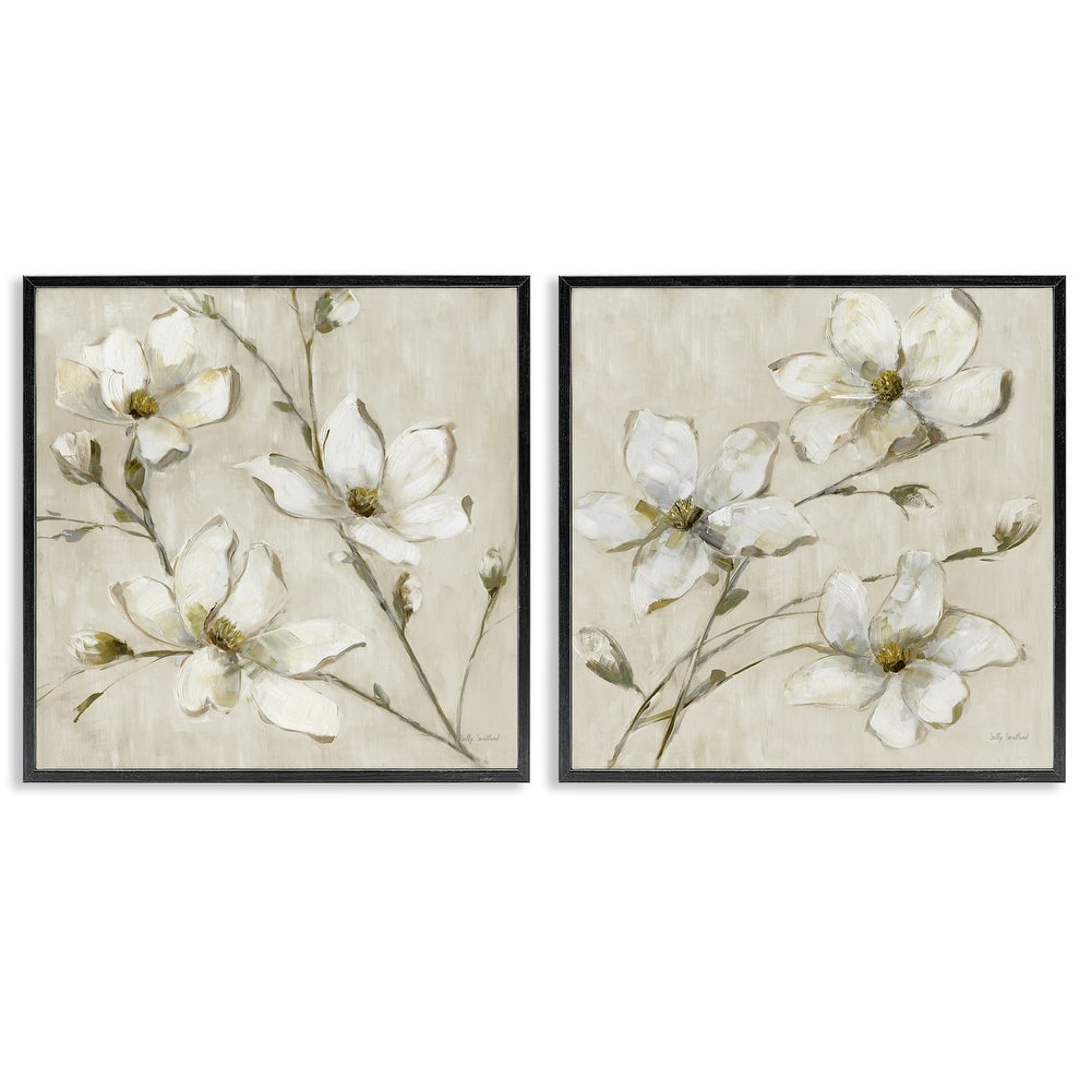 Stupell Outstretched Dogwood Branches Framed Giclee Art Design By Sally Swatland (Set of 2)