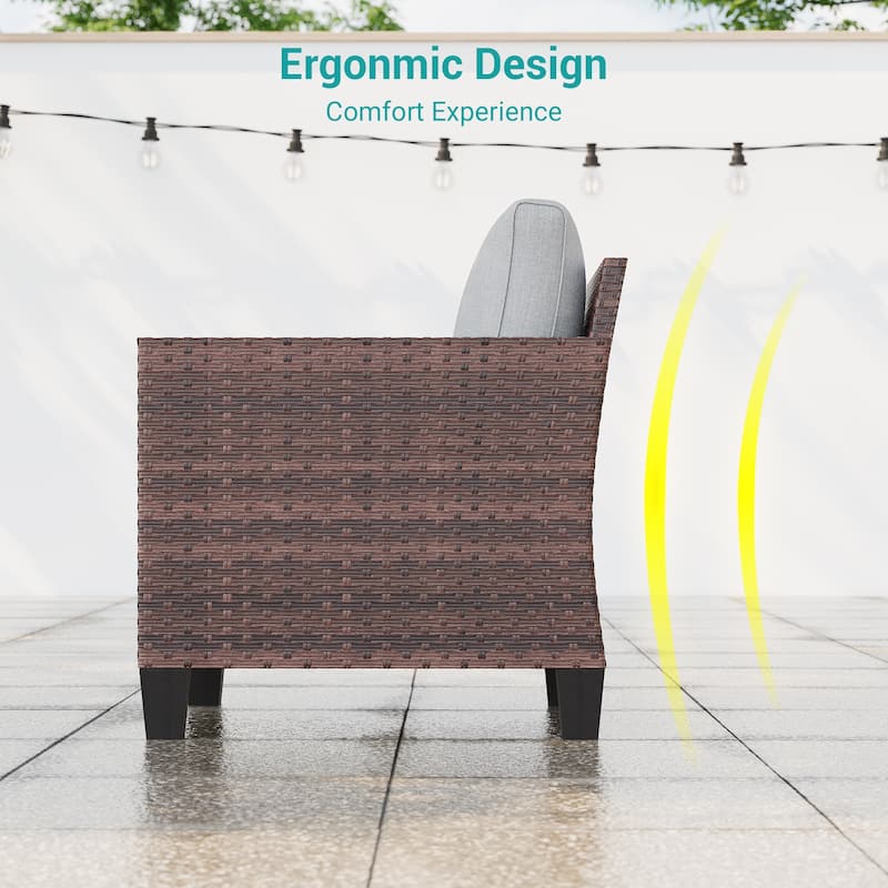 BONOSUKI Patio Outdoor Couch,3-Seater Furniture with Removable Cushion