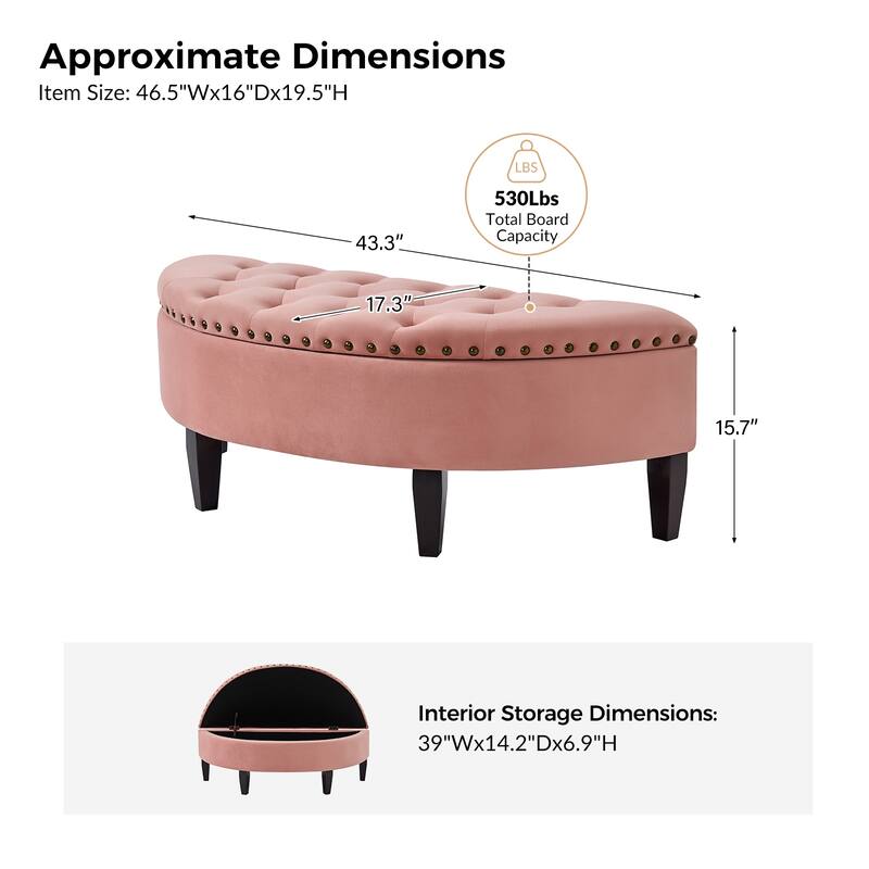Iiuvai 43.3" Wide Bedroom Bench with Storage