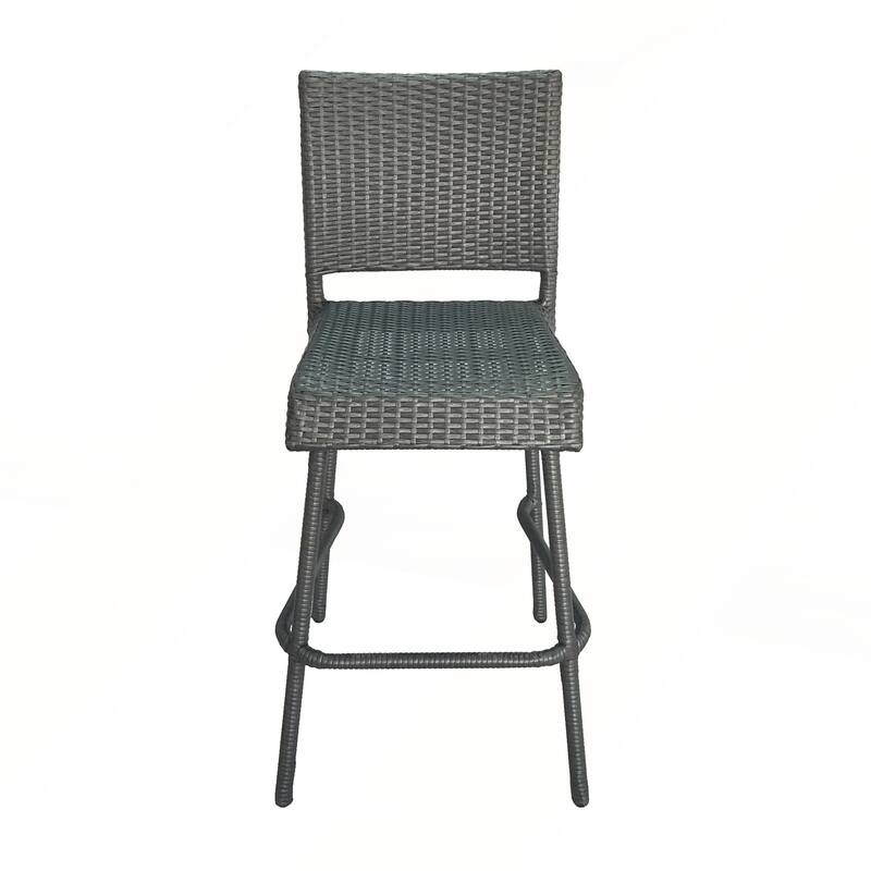 29IN Outdoors PE Rattan Armless Barstools Set of 2