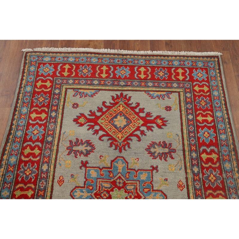 Kazak Accent Rug Handmade Wool Carpet - 3'3" x 4'11"