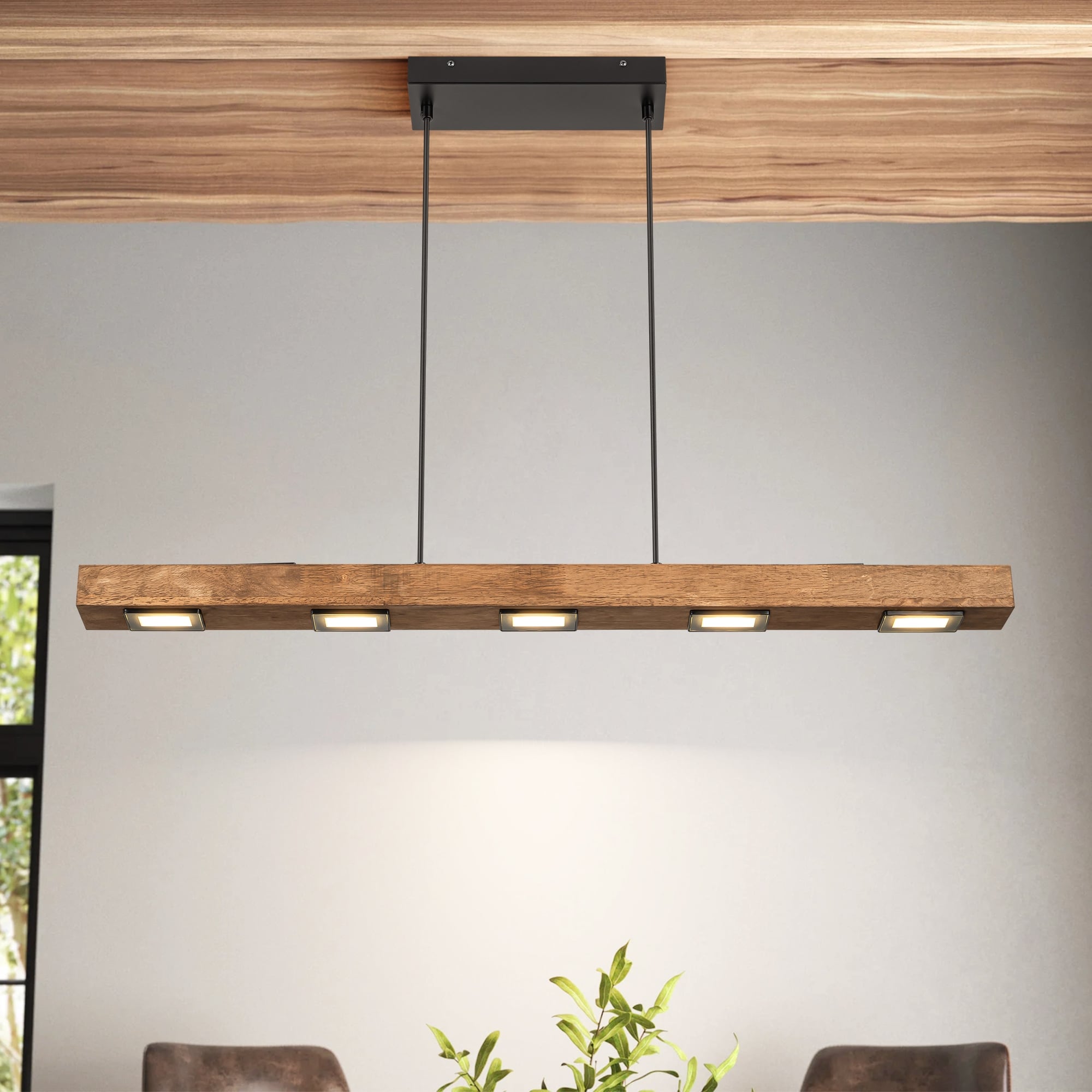 Linear wood led pendant hotsell