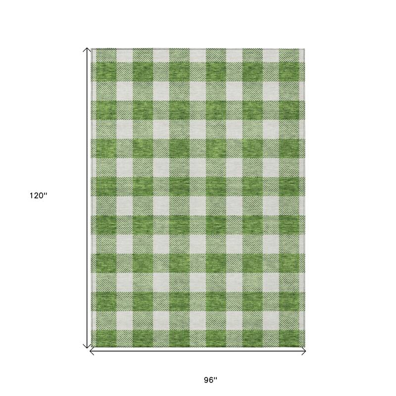 HomeRoots Plaid Transitional Rectangle Outdoor Rug