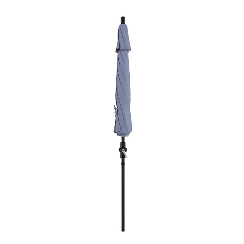 California Umbrella 9' Rd Golden State Series Patio Umbrella Black Aluminum Frame Crank Lift Collar Tilt Sunbrella Cilantro