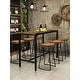 preview thumbnail 4 of 5, VEIKOUS 47" Furniture Retro Industrial High Bar Dining Table