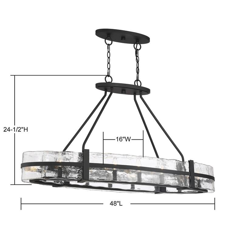 Hudson 10-Light Oval Chandelier in Matte Black