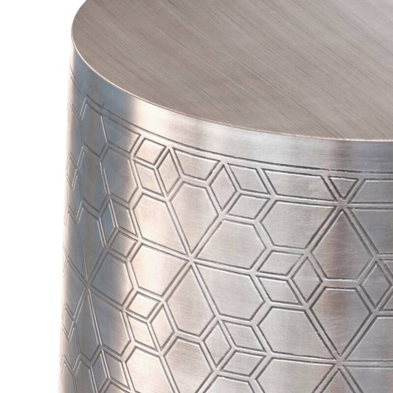 WYNDENHALL Jean 15" Wide Tribal Pattern Metal Accent Table & Assembled - 15"w x 15" d x 20" h