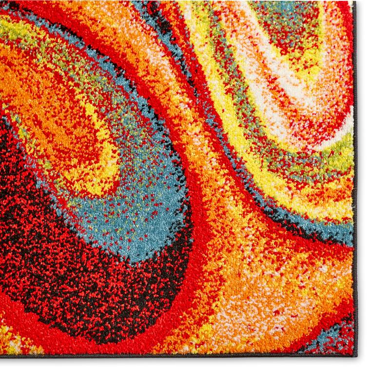Home Dynamix Splash Adja Abstract Rainbow Swirl Area Rug
