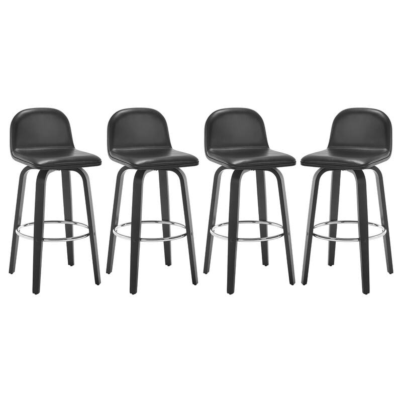 Faux Leather Upholstered Swivel Counter/ Bar Stools with Wood Frame