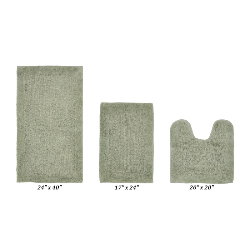 Better Trends Bath Rugs Set 100% Cotton Tufted Soft Water Absorbent Bathroom Rug for Shower, Sink Bath Mats Edge Collection