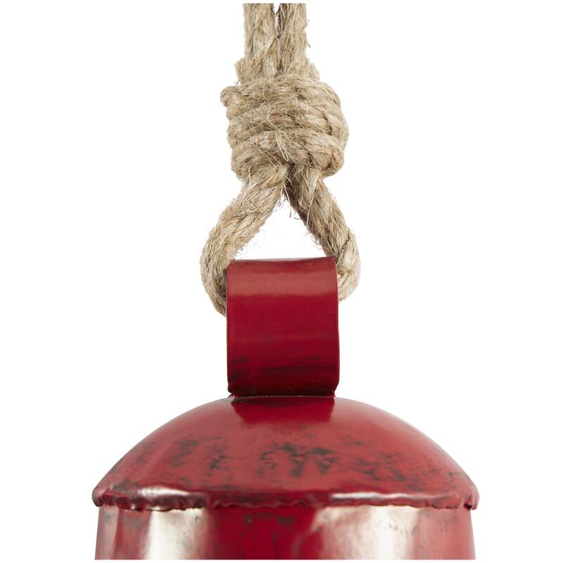 Metal Tibetan Inspired Decorative Cow Bells with Jute Hanging Rope - Set of 3 - Roche River Decor