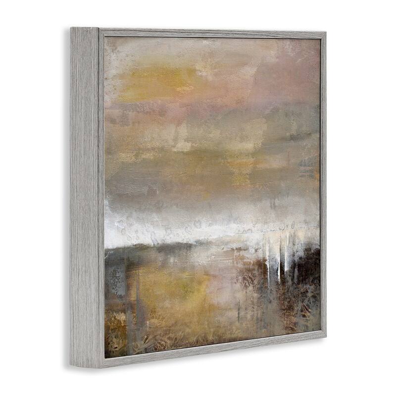 Stupell Neutral Earthy Abstract Landscape Framed Giclee Art Design By Karen Hale