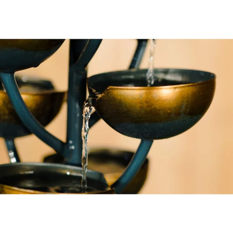 Stacked Cups Cascading Outdoor Garden Fountain - 37.5"