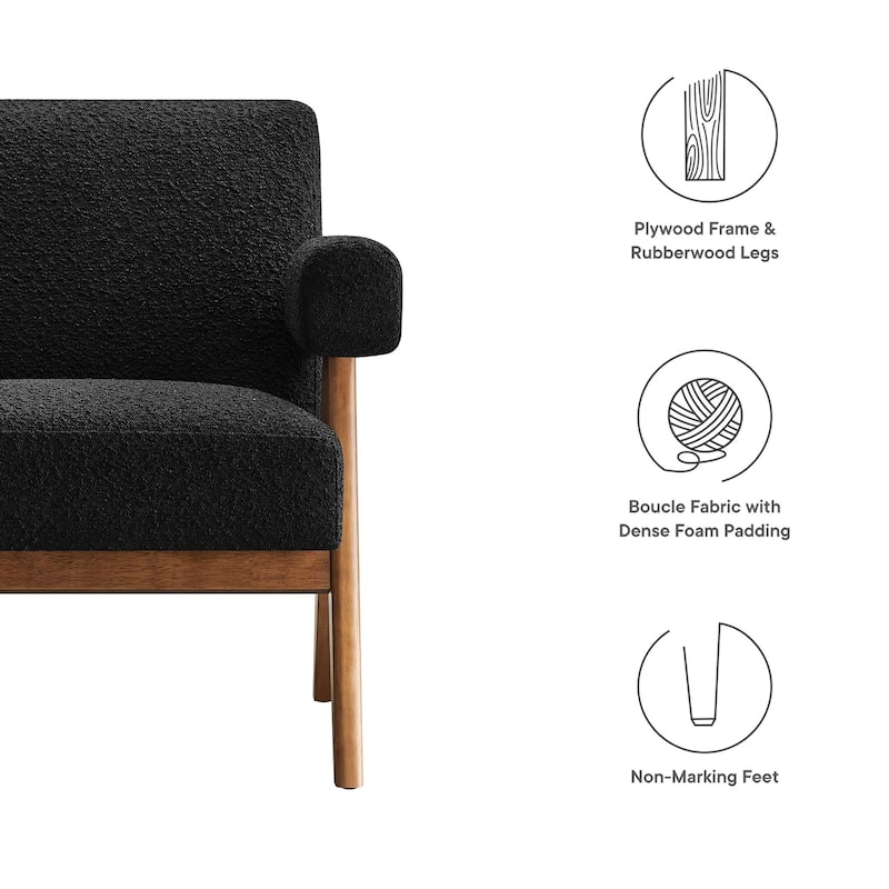 Lyra Boucle Fabric Armchair - Set of 2
