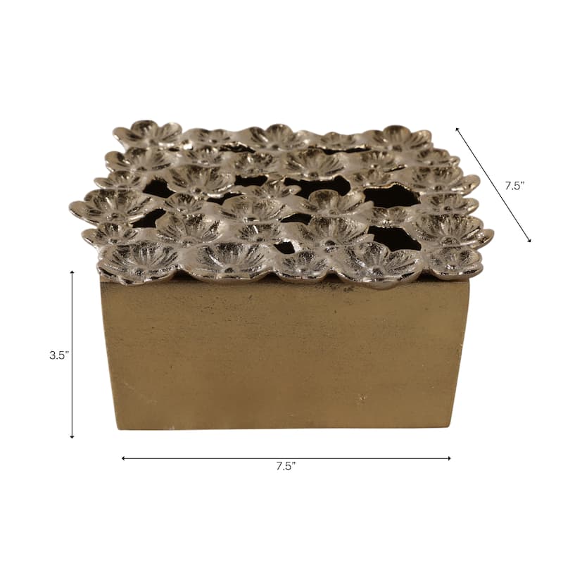 Aluminum Decorative Vase Floral Openwork Design Glam Style Modern