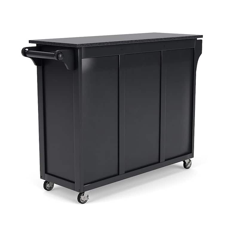 Homestyles Create-A-Cart Black Wood Kitchen Cart - 48" x 18" x 36"